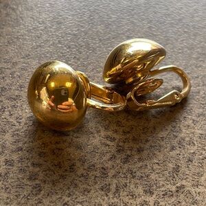 Trifari clip on earrings gold tone.